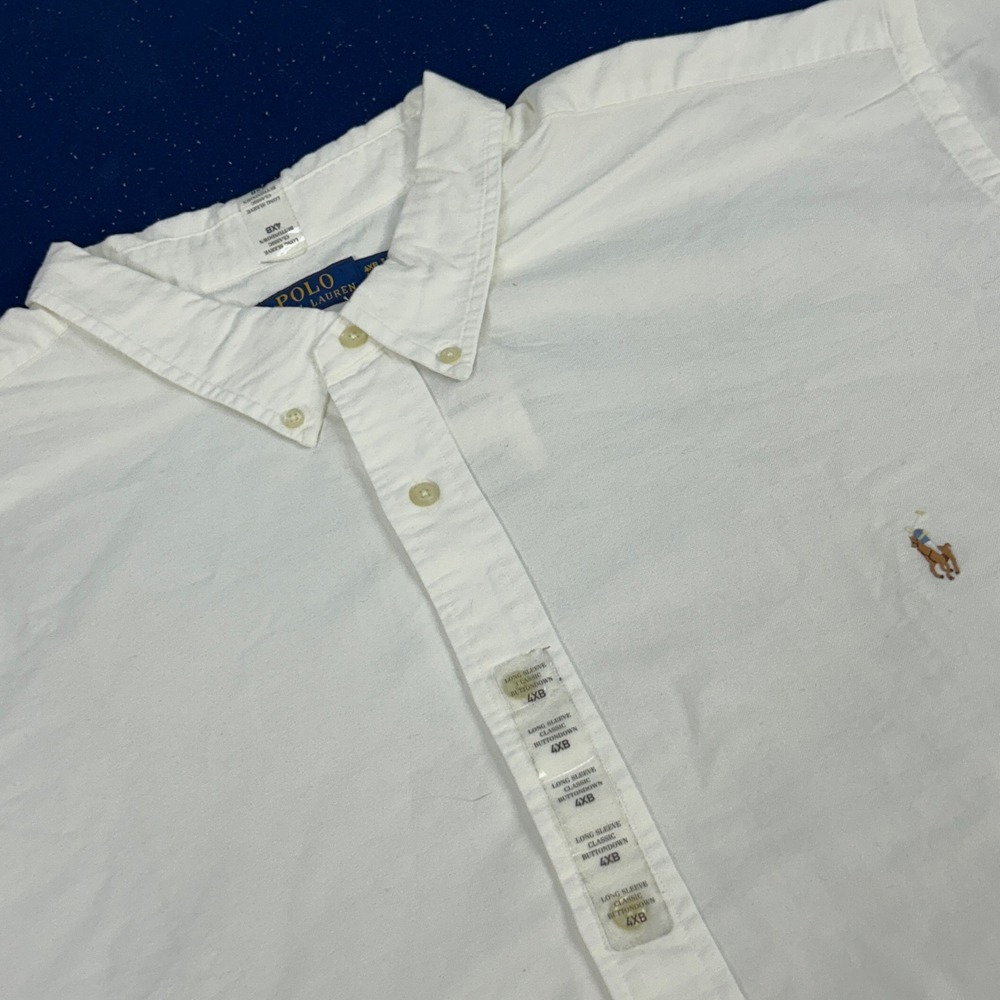 Polo Ralph Lauren Shirt Men 4XB White Classic Fit Long Sleeve Button Down NEW